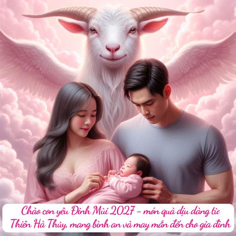 Chào con yêu Đinh Mùi 2027 - món quà dịu dàng từ Thiên Hà Thủy, mang bình an và may mắn đến cho gia đình